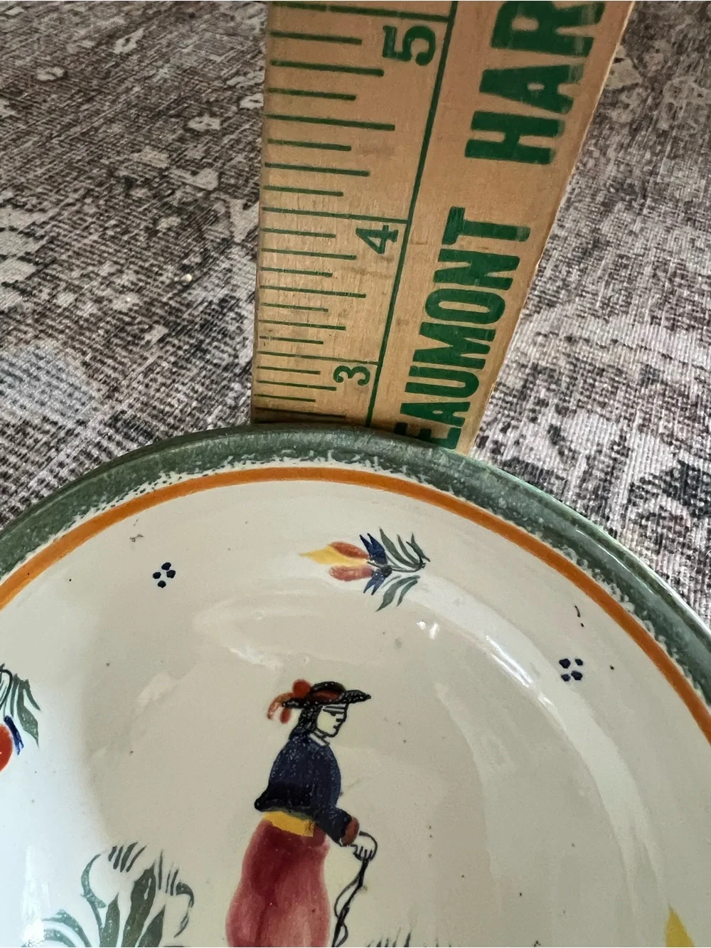 Antique Henriot Quimper Bowl | French Faience Ecuelle | Hand Painted Breton Man